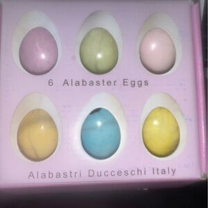 DUCCESCHI Colorful Alabaster 6 Eggs Set, Italy